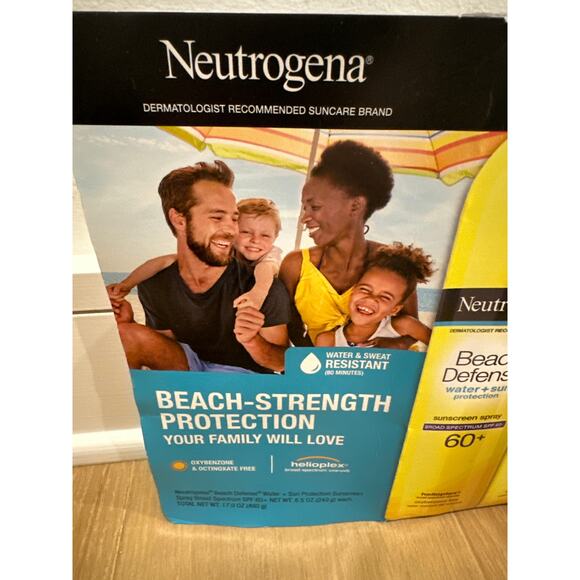 Neutrogena Beach Defense Water+Sunscreen Spray, SPF 60+,17.0 oz/480 g, Pack Of 2 - Picture 3 of 6